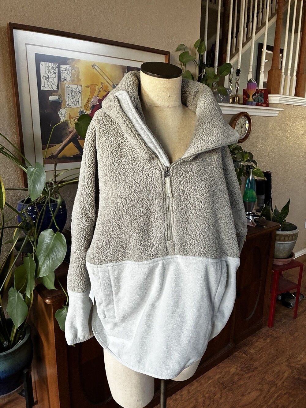 The North Face Tundra 200 Half-Zip Oversized Fleece Sherpa Pullover Womens S